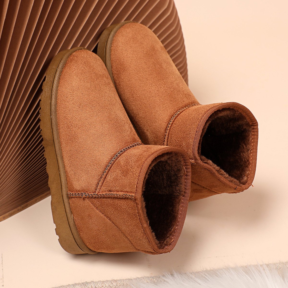 Damen Winterstiefel aus Wildleder mit Pelzfutter - Lety