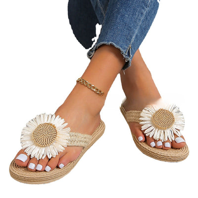 Rita - Neue flache Leinenschuhe mit Blumenmuster für Frauen