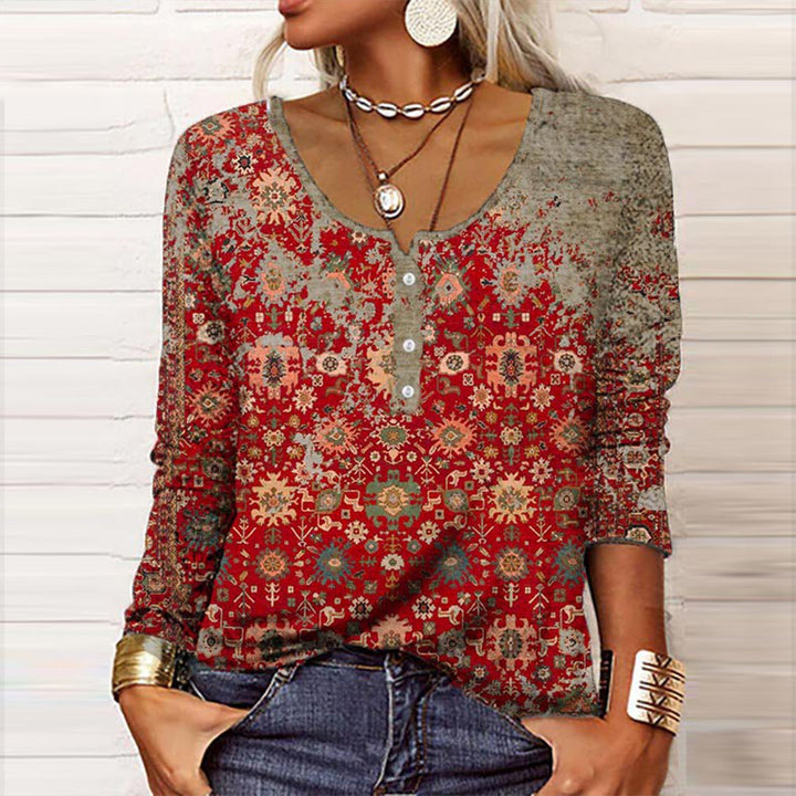 Ria - Elegante Bluse mit Aztekenmuster