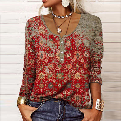 Ria - Elegante Bluse mit Aztekenmuster