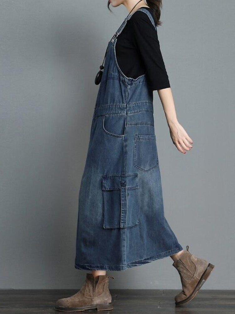 Jeans-Latzkleid mit lockerer Passform - Vici