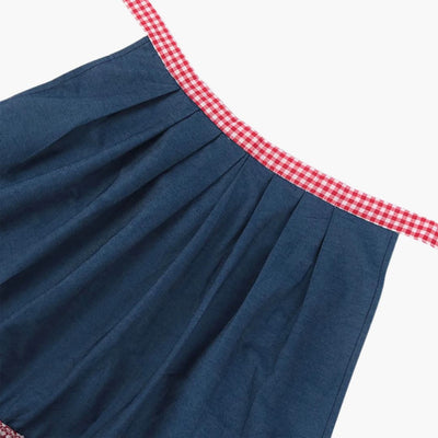 Dirndl Damen Blau Kariert mit Schürze und Bluse - Anna