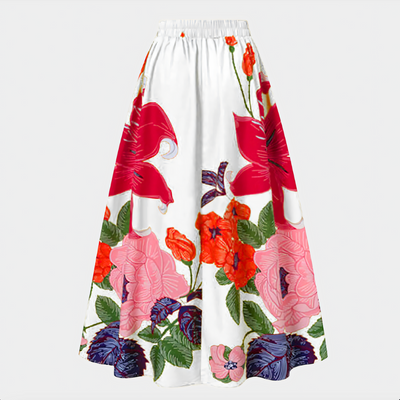 Rosa - Bunter langer Damenrock