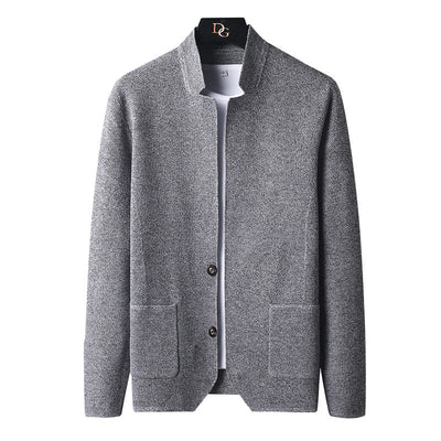 Herrenstrickjacke mit Mao-Kragen - Karl