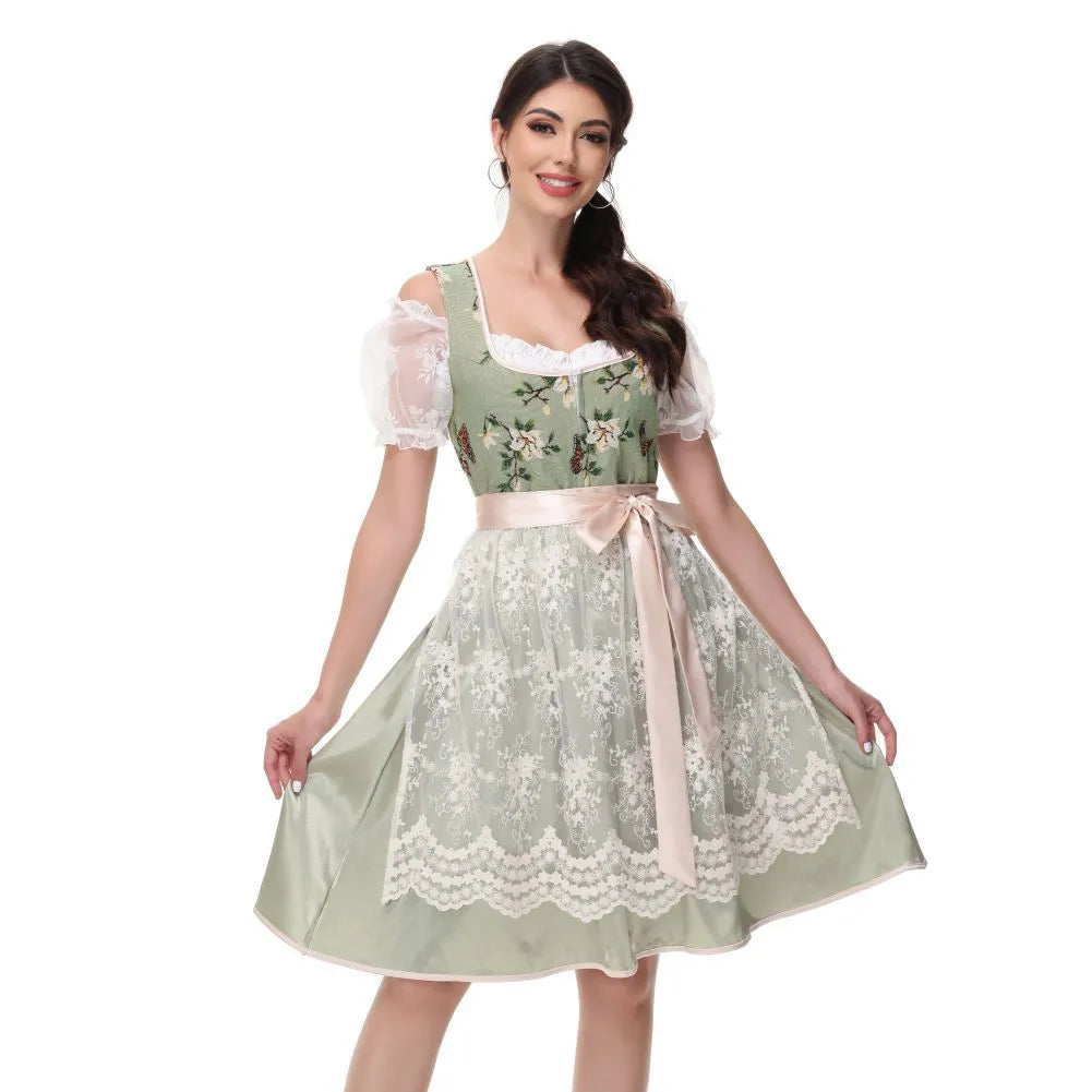 Damen Oktoberfest Dirndl Kleid Grün - Lucia