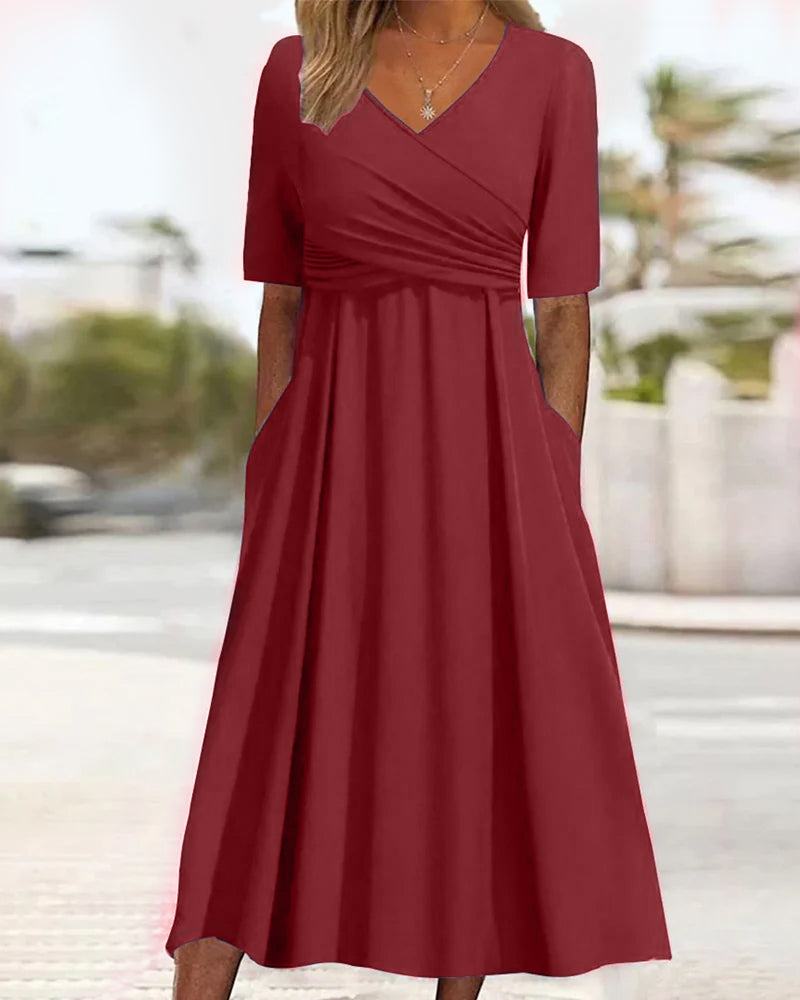 Pien - Kurzärmeliges Crossover-Kleid