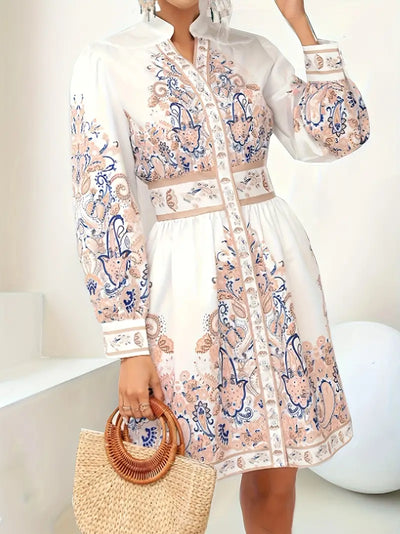 Katty - Langes Kleid mit Blumendruck für den Urlaub