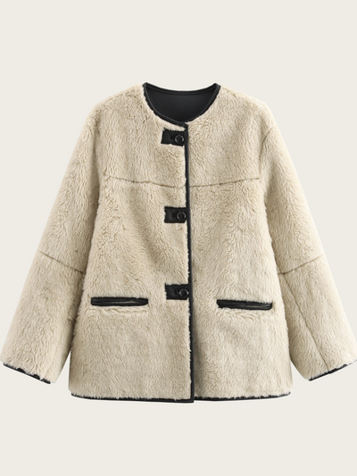 Damen-Teddyjacke mit Knopfverschluss - Agnes