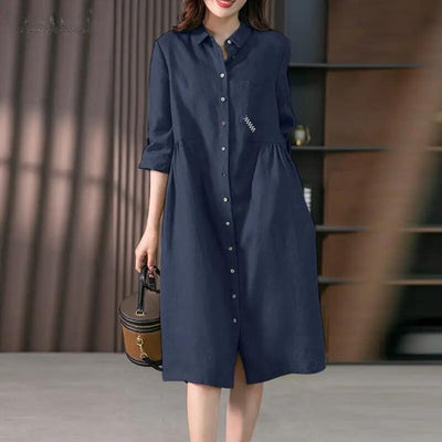 Juliette - Hemdblusenkleid mit Knopfleiste und Brusttasche