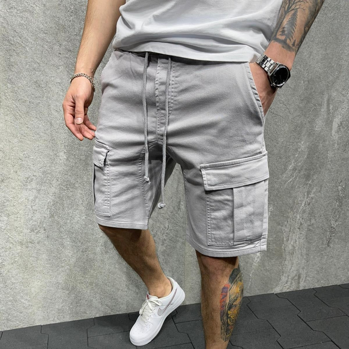 Herren-Shorts aus Baumwolle mit Cargotaschen - Dario