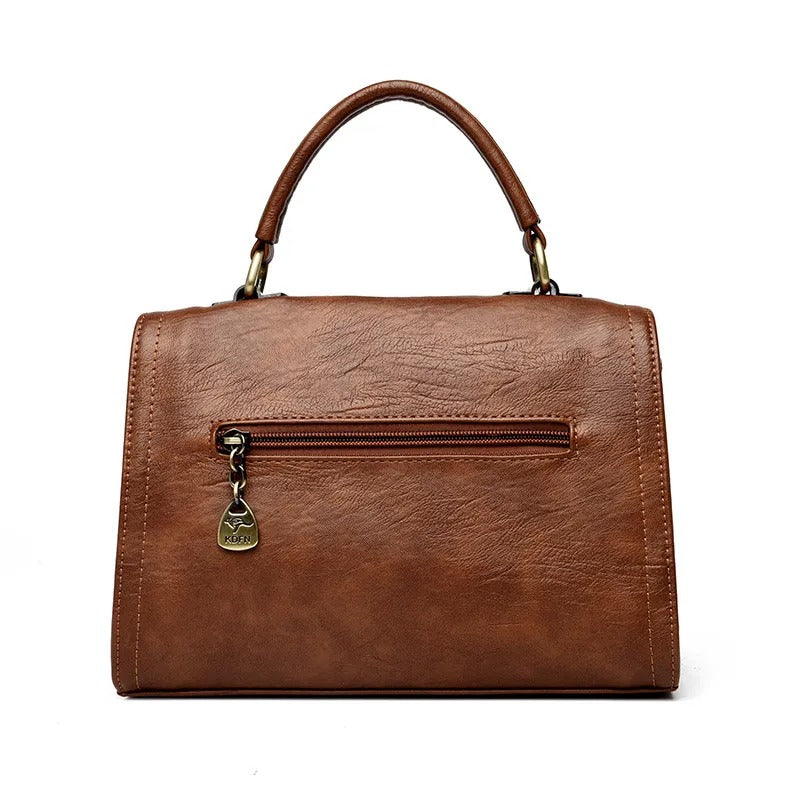 Damen-Umhängetasche aus Kunstleder mit Metallic-Details - Juliette