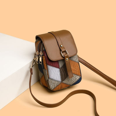 Damen-Umhängetasche aus Kunstleder mit kompakter Vordertasche - Daniela