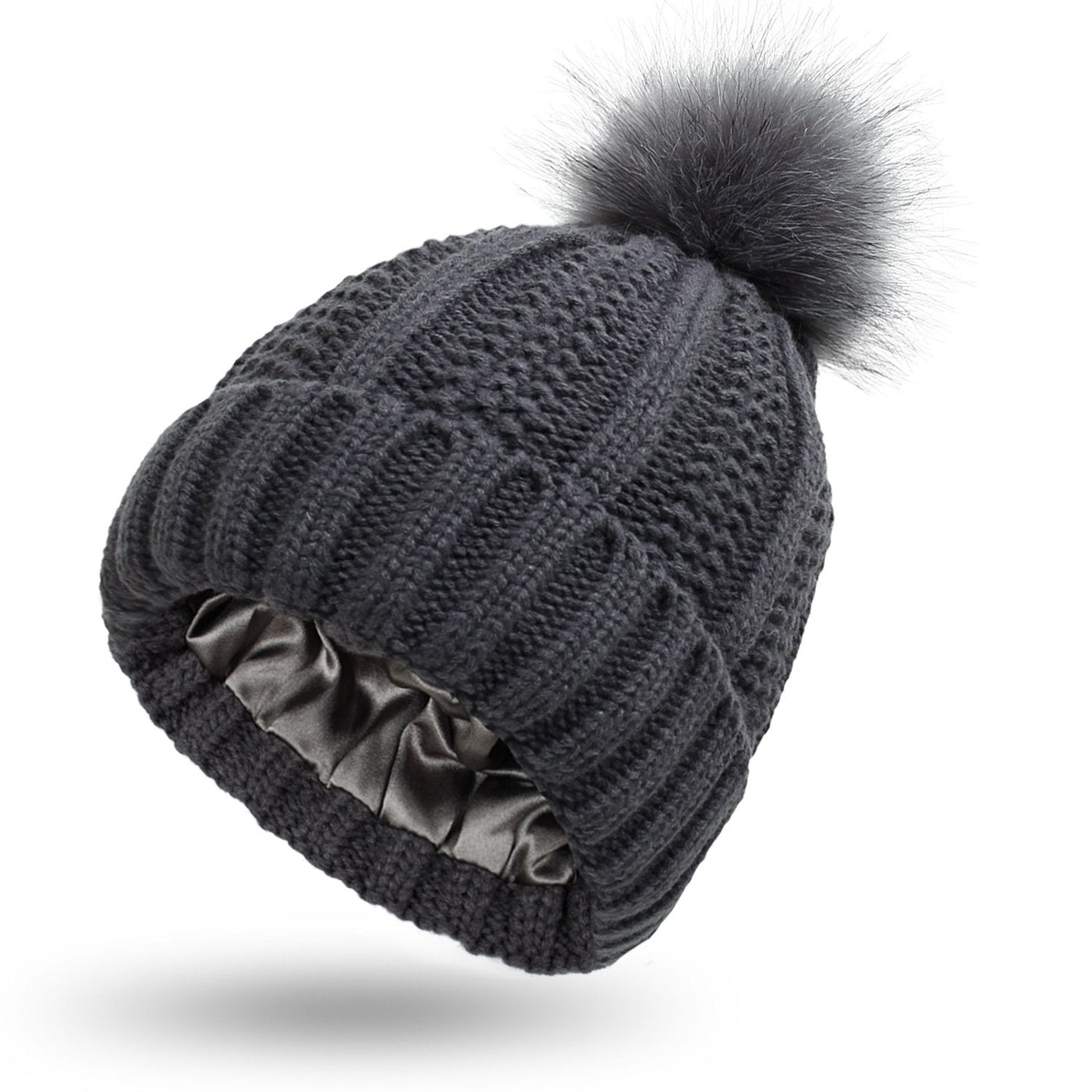Damenstrickmütze mit Bommel - Daitonna