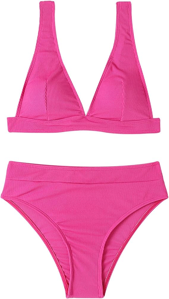 Ocean Chic - Bikini-Set mit Neckholder Knoten und einfarbigem Design