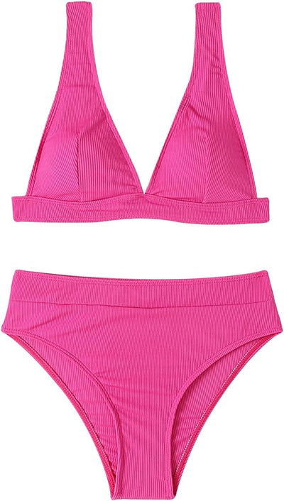 Ocean Chic - Bikini-Set mit Neckholder Knoten und einfarbigem Design