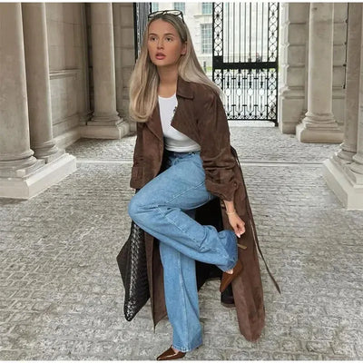 Langer Herbstmantel im Vintage-Stil - Kloe