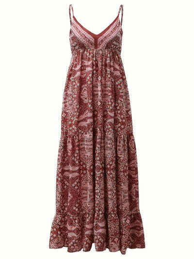 Yeva - Langes Kleid im Bohème-Stil mit Ethno-Print