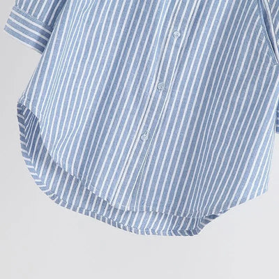 Gina - Oversize-Bluse Women Striped Style