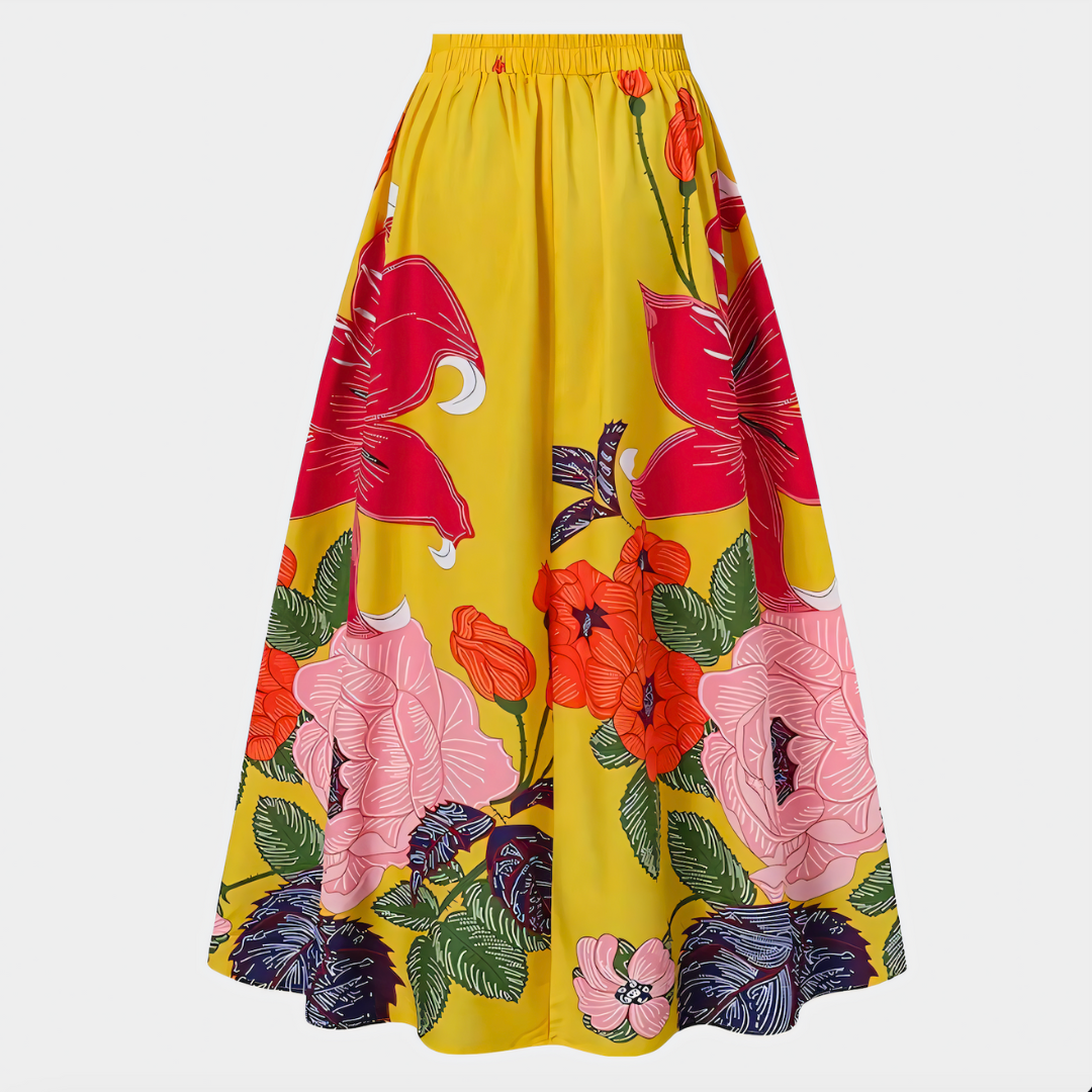 Rosa - Bunter langer Damenrock