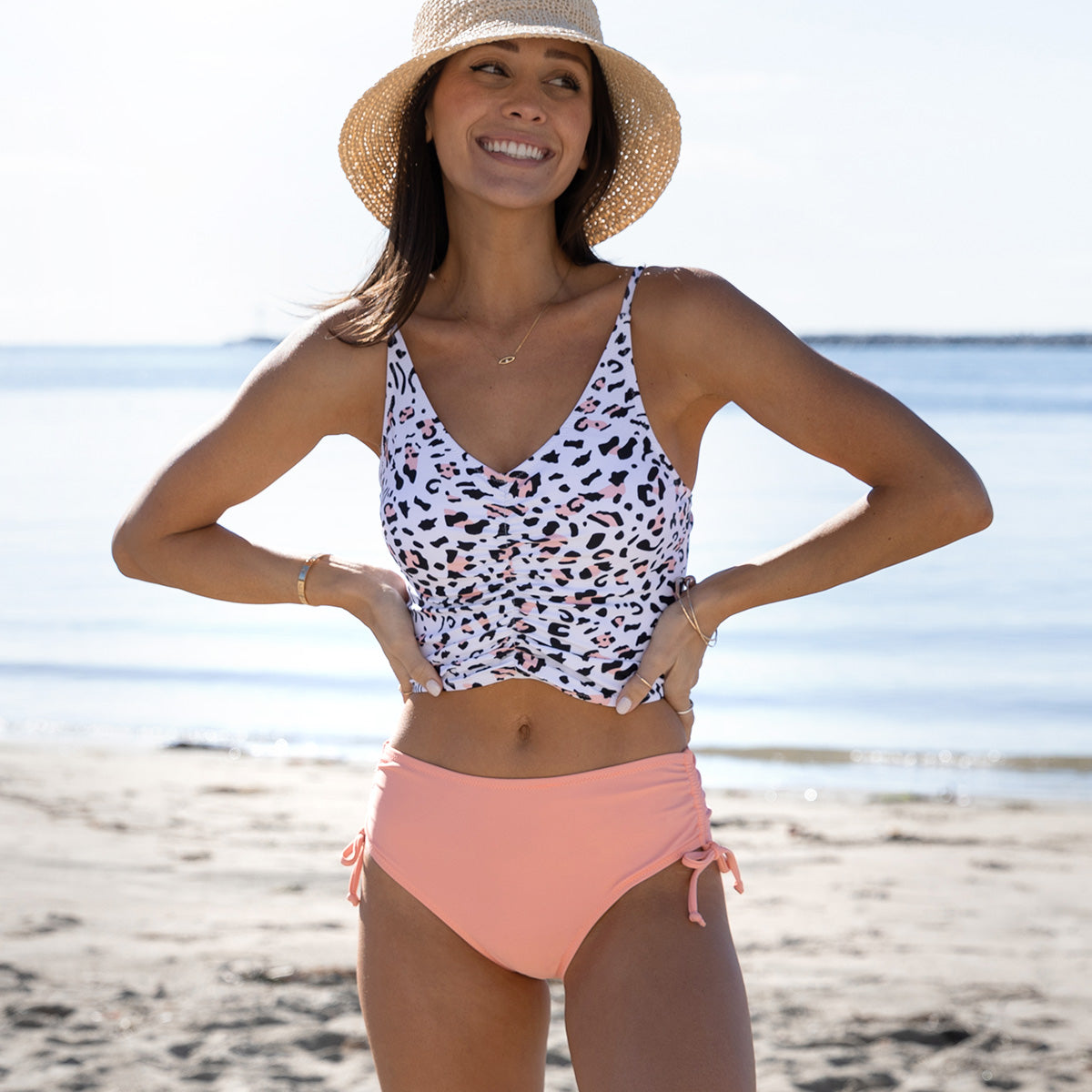 Ocean Chic - Bikini-Set mit Tiermotiven und seitlichem Kordelzug