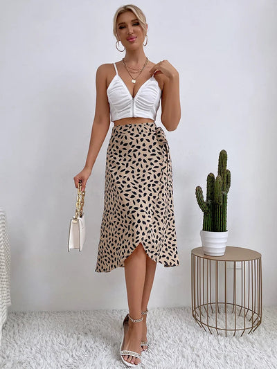 Damen Wickelrock Boho Stil asymmetrischer Druck Sommer - Isadora