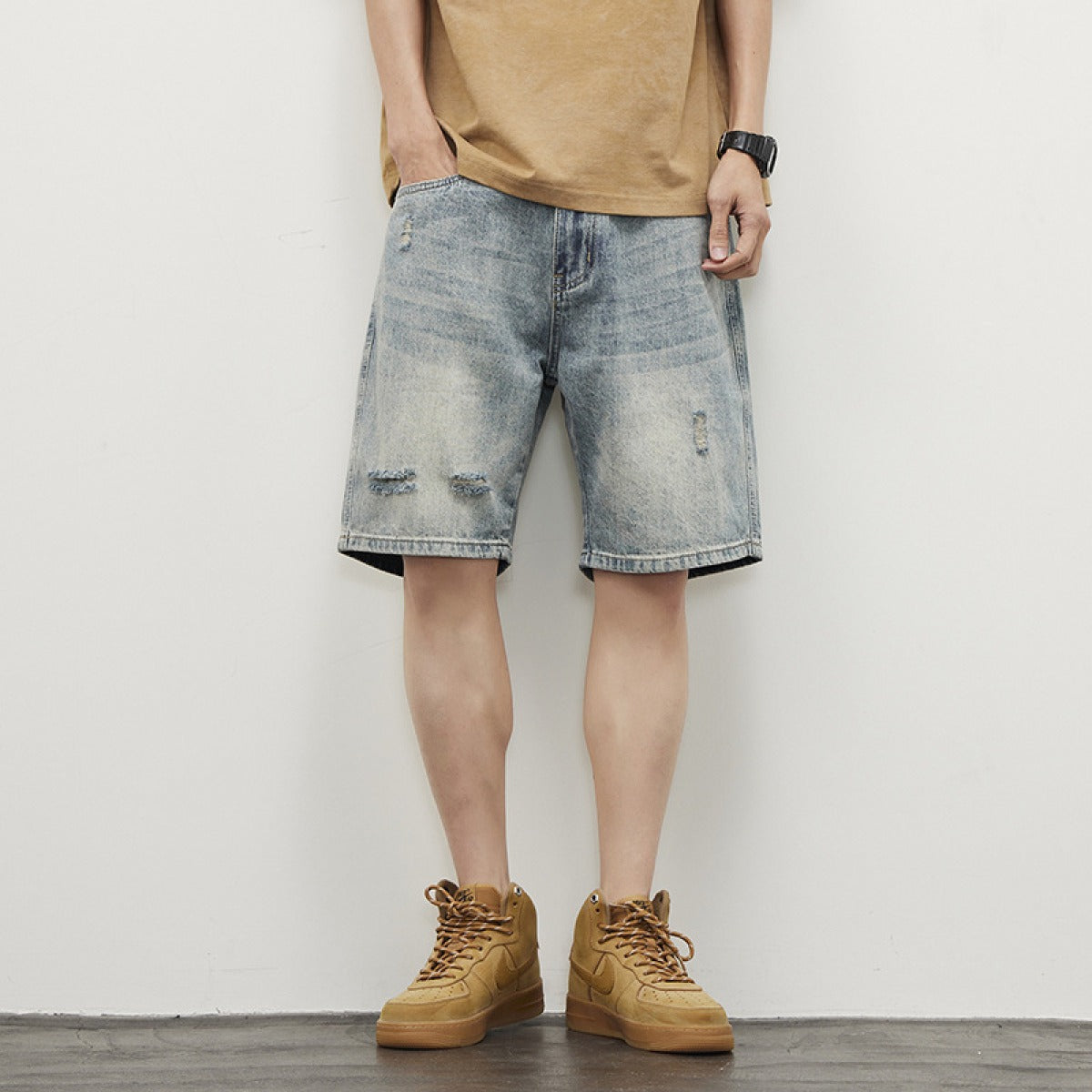 Denim-Shorts für Männer im geraden Stil - Tomás