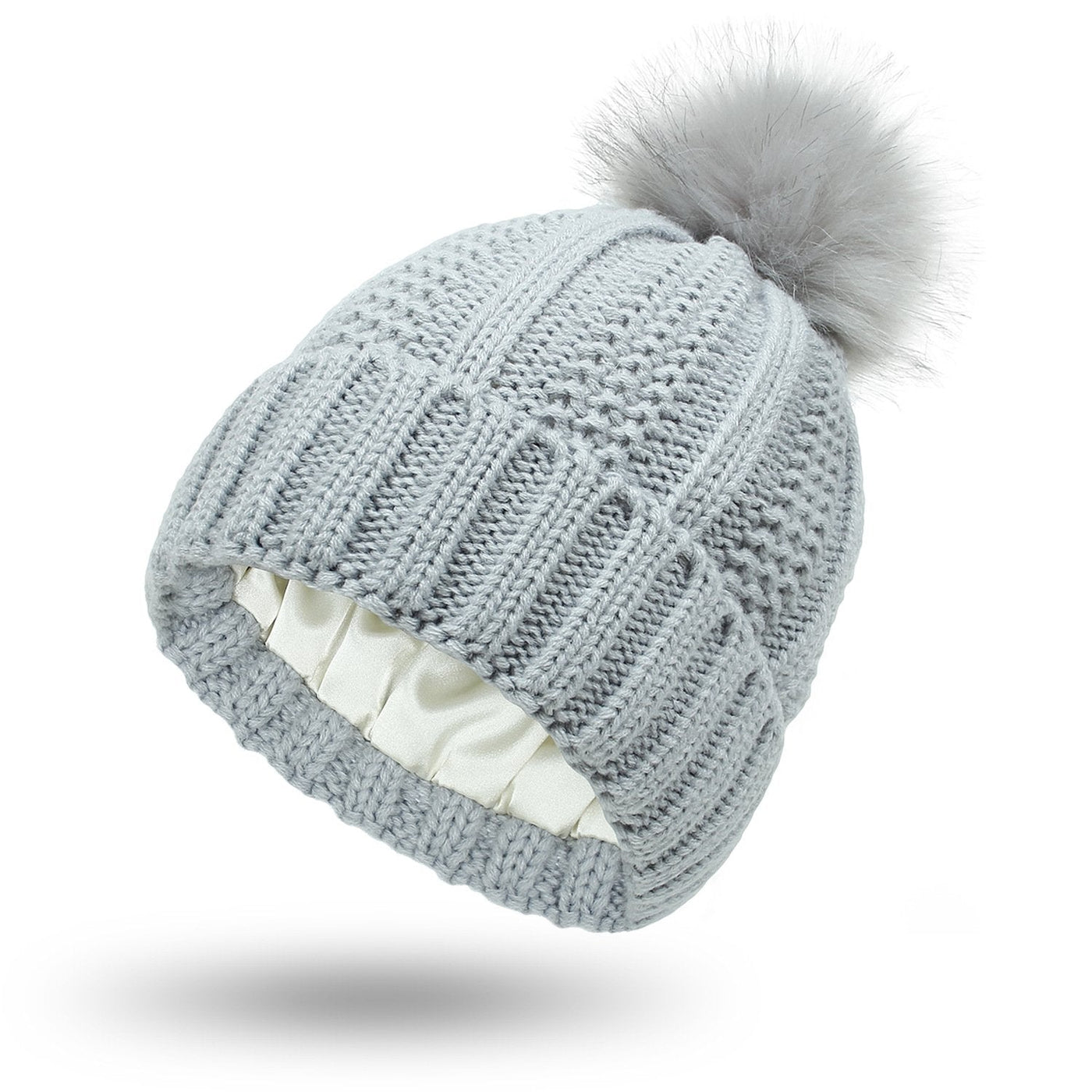 Damenstrickmütze mit Bommel - Daitonna