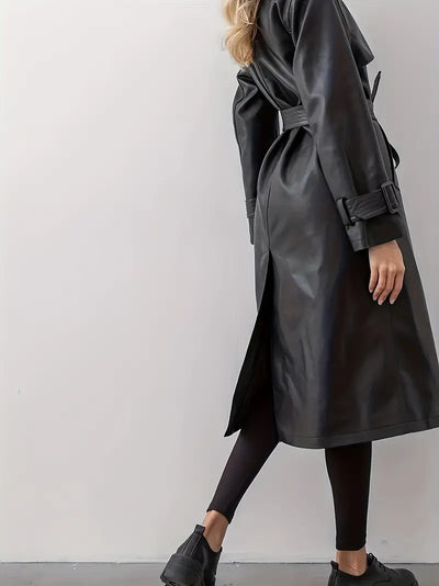Trenchcoat aus Leder mit Gürtel - Hayle