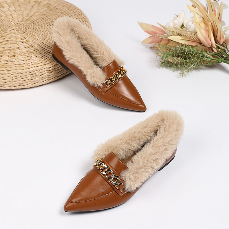 Feine spitz zulaufende Damen-Slipper mit Futter - Ameline