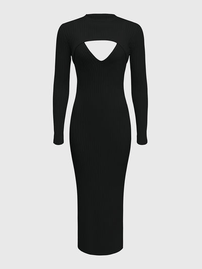 Mary - Strickkleid mit stilisiertem Ausschnitt