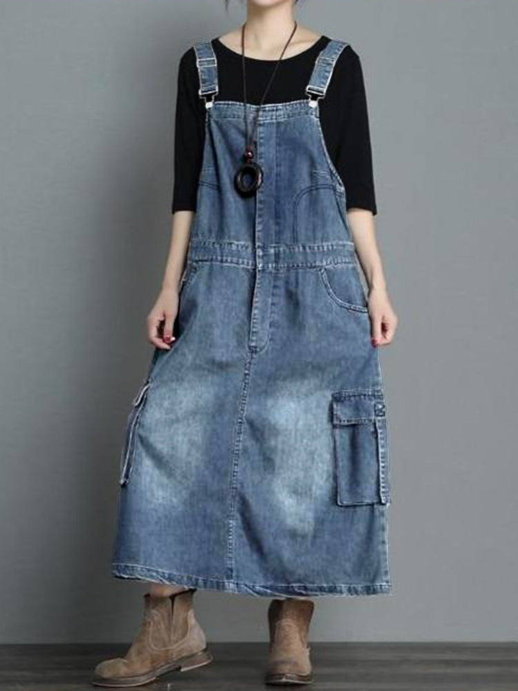 Jeans-Latzkleid mit lockerer Passform - Vici