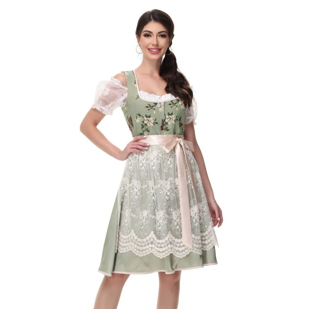 Damen Oktoberfest Dirndl Kleid Grün - Lucia