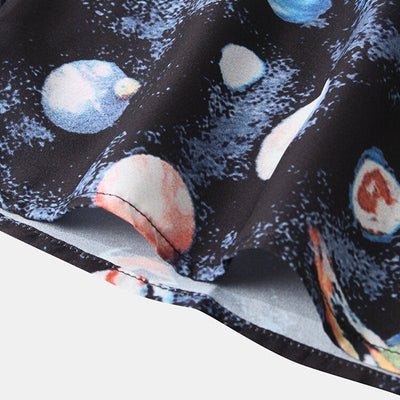 Gepunktetes Herren Kurzarm Hemd im Retro Look
