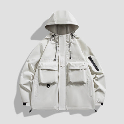 Winddichte Cargo Jacke mit Kapuze - Lukas