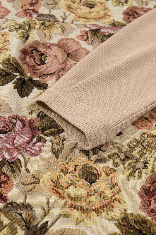 Damen-Strickjacke mit Blumenmuster - Olyane