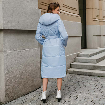 Langer Steppmantel mit Gürtel für Damen - Catrina