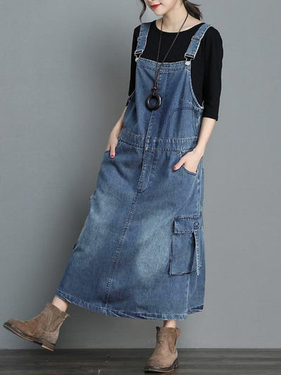Jeans-Latzkleid mit lockerer Passform - Vici