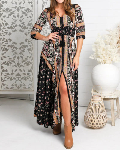 Beatrix - Kleid mit elegantem Retro-Stil und Blumen