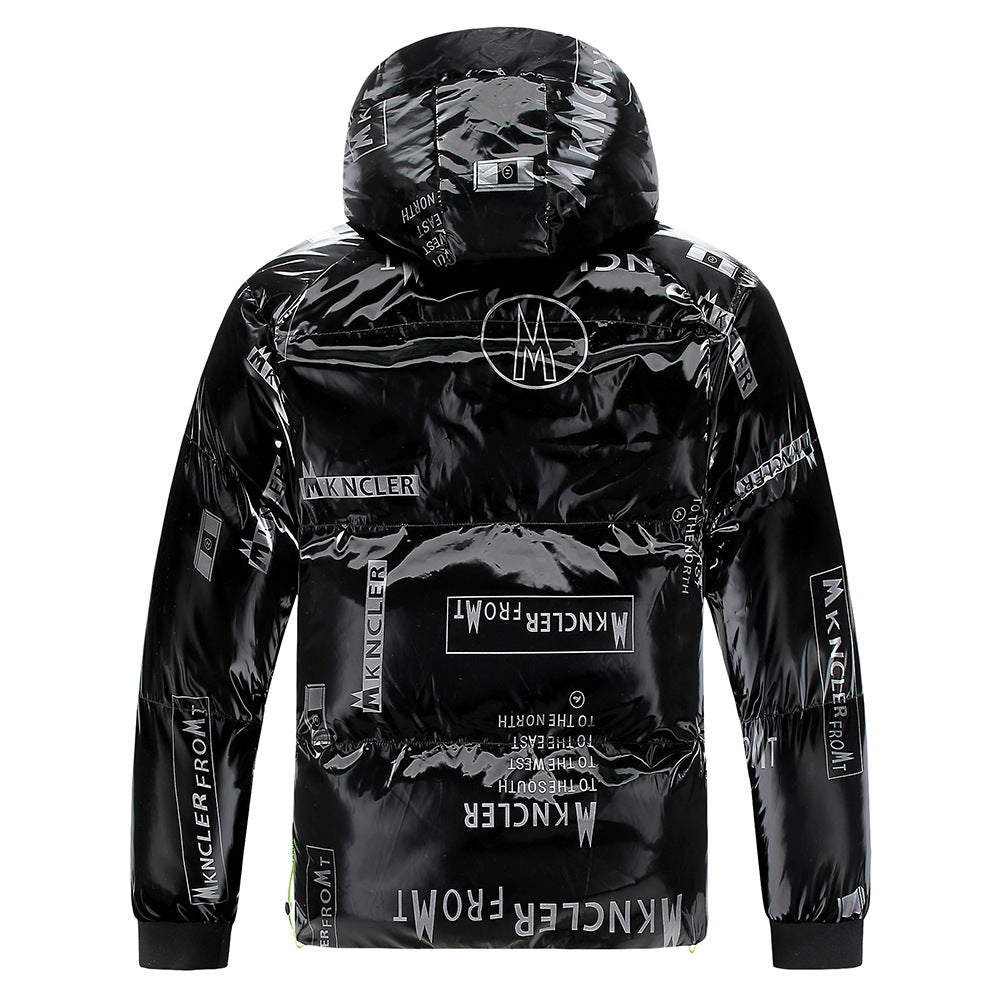 Steppjacke mit Kapuze in Vinyloptik für Männer - Lanuz