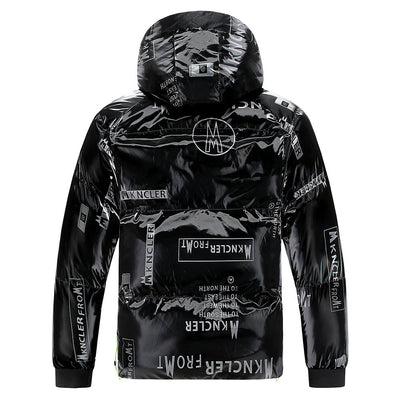 Steppjacke mit Kapuze in Vinyloptik für Männer - Lanuz