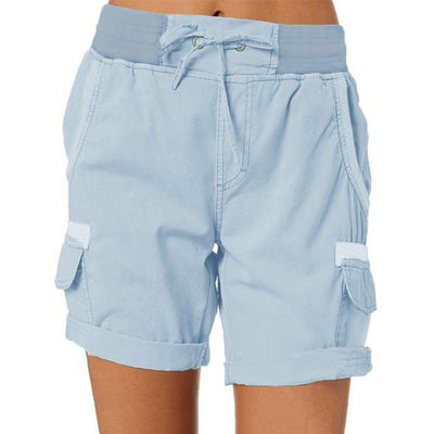 Lässige lockere Damen-Shorts mit hoher Taille