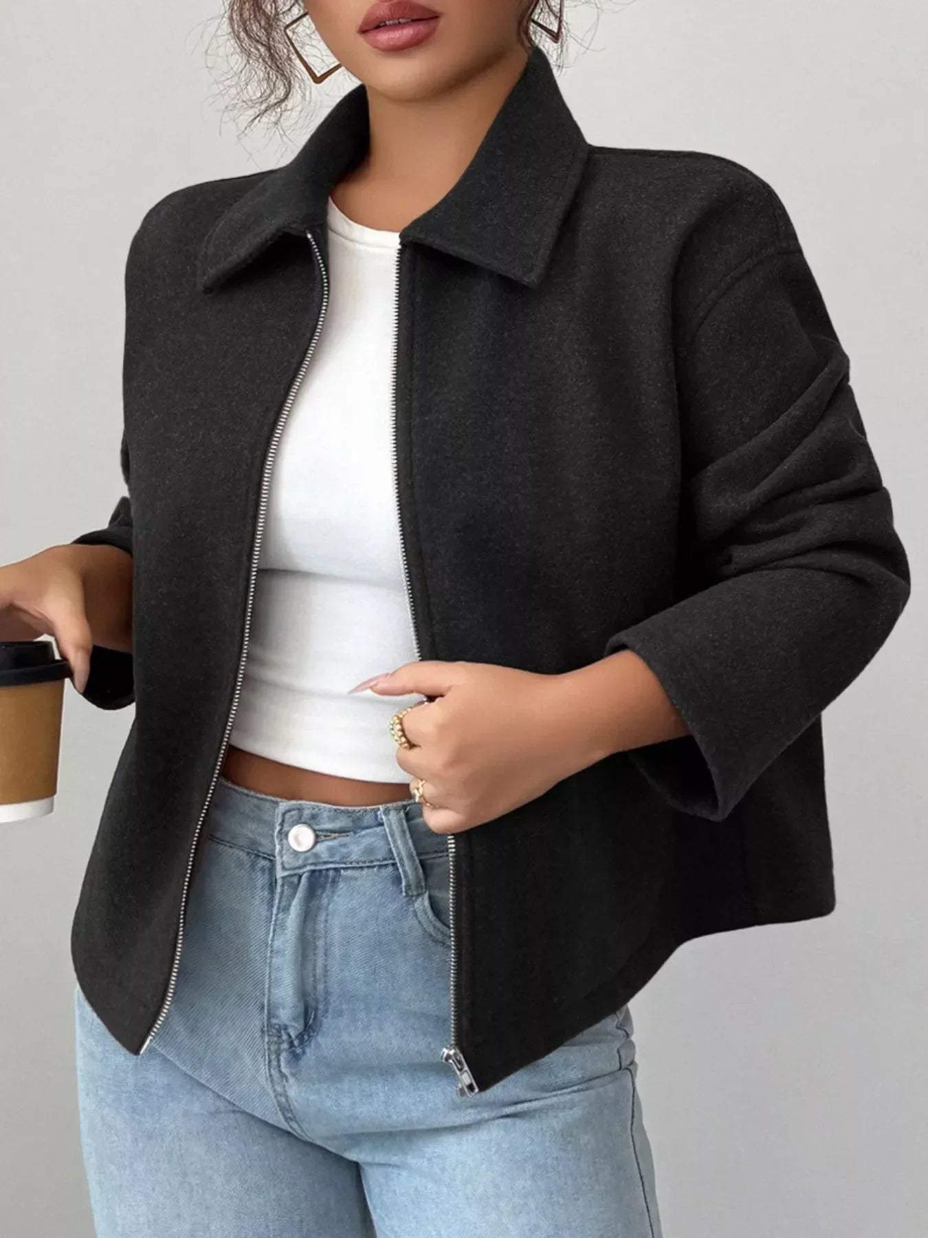 Lässige Damenjacke mit Reißverschluss - Alena