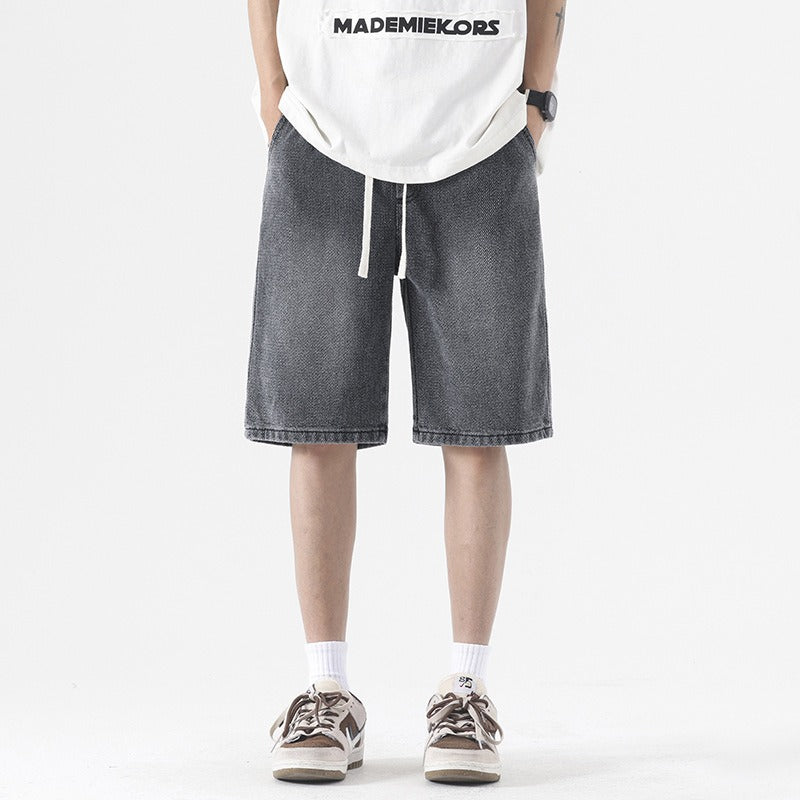 Gewaschene Denim-Shorts für Männer mit Baggy-Style - Matias