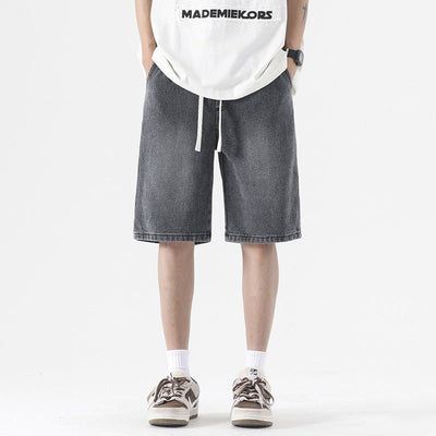 Gewaschene Denim-Shorts für Männer mit Baggy-Style - Matias
