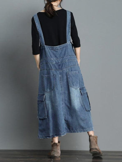 Jeans-Latzkleid mit lockerer Passform - Vici