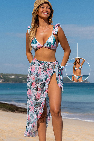 Ocean Chic - Bikini-Set mit bedrucktem V-Ausschnitt und Knoten