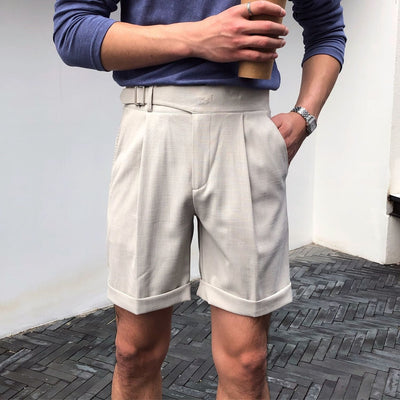 Herren Shorts mit hoher Taille und eleganten Falten - Lorenzo