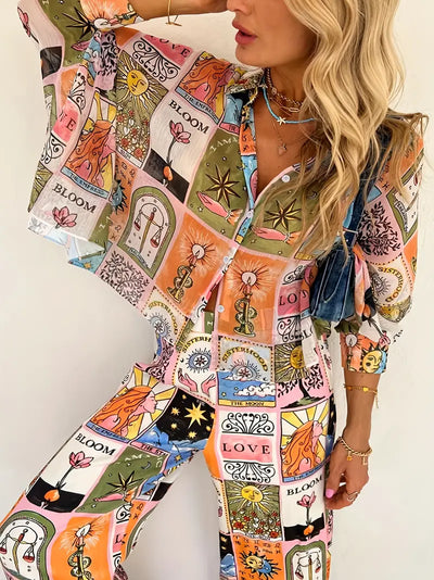 Melanie Bohemian Bedrucktes Set