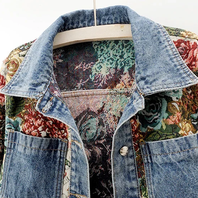 Totêm - Geblümte Denim-Jacke