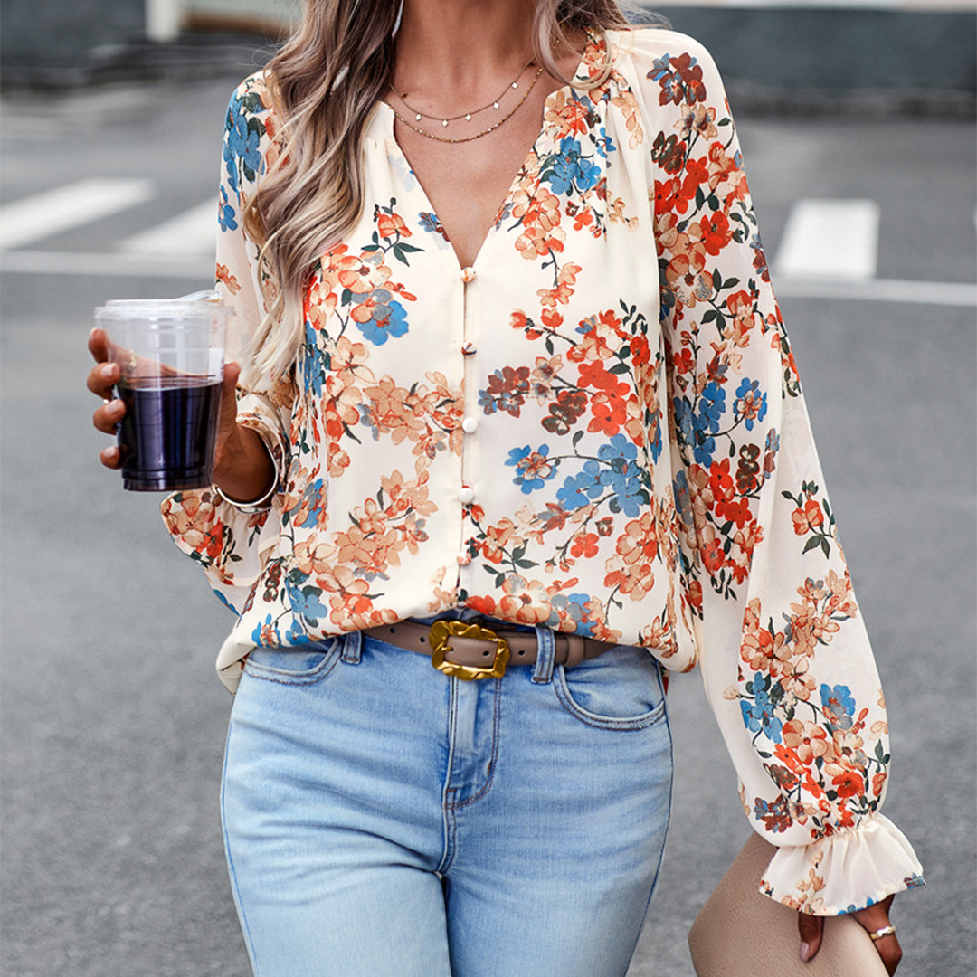 TAMRA - Langärmelige Bluse mit Blumen